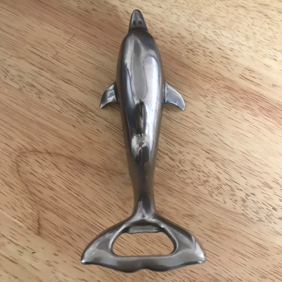 Vintage Chrome Dolphin Shaped Bottle Opener - Picture 10 of 10